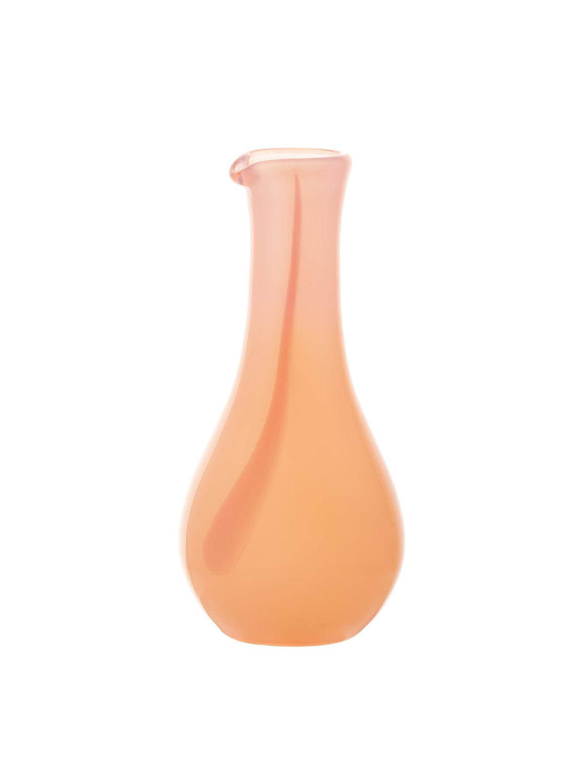 Karaffel i lyserødt glas H29xD13cm