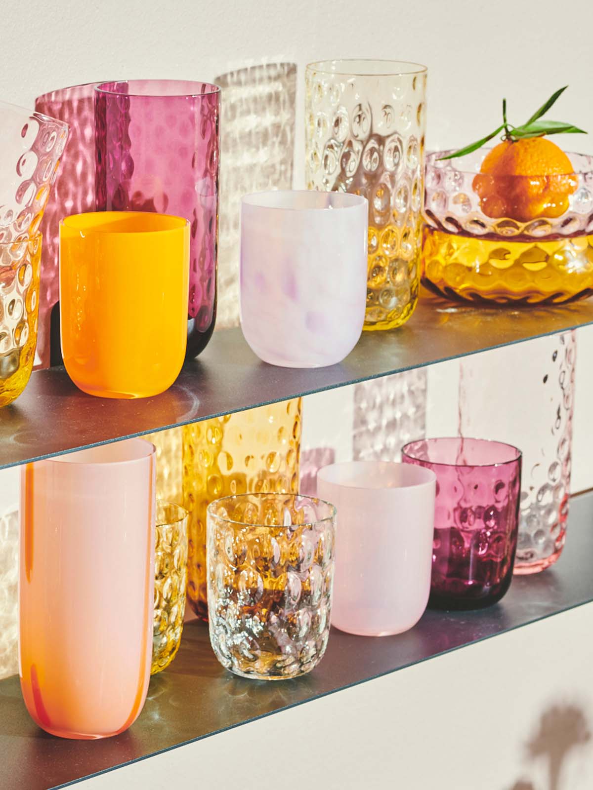 Vandglas i lilla glas H9xD7cm