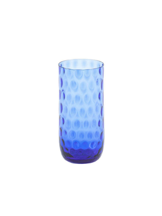 Vandglas i blåt glas H15xD7cm