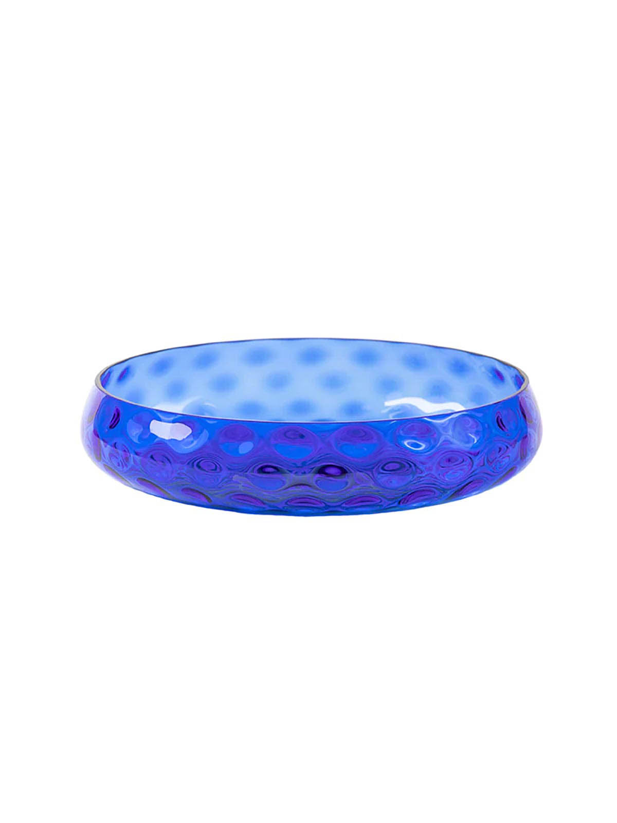 Skål i blåt glas H6xD24cm