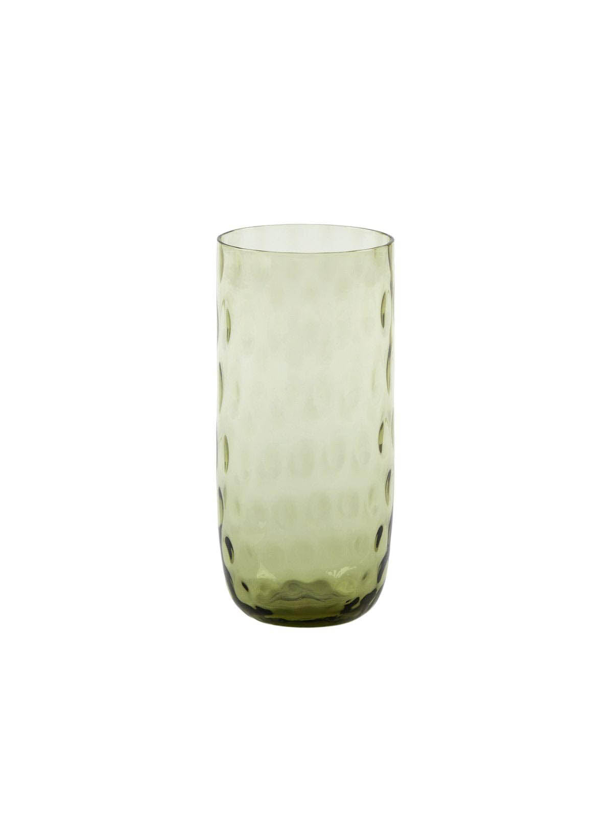 Vandglas i grønt glas H15xD7cm