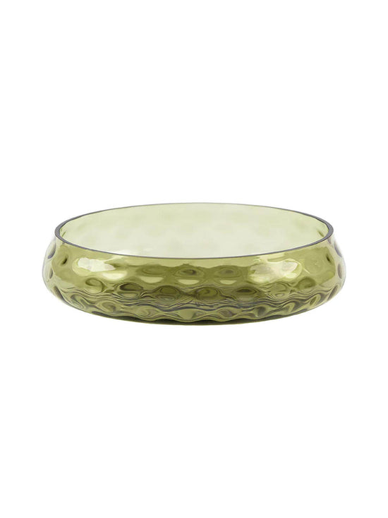 Skål i grønt glas H6xD24cm