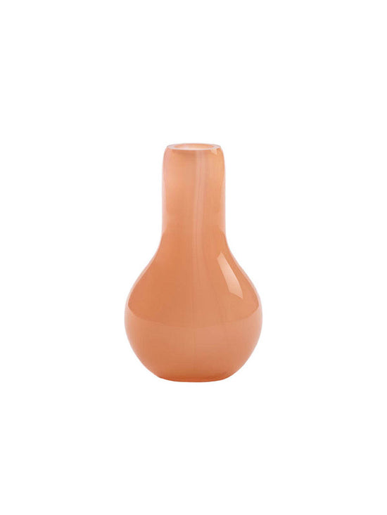 Vase i lyserød glas H15xD8 cm