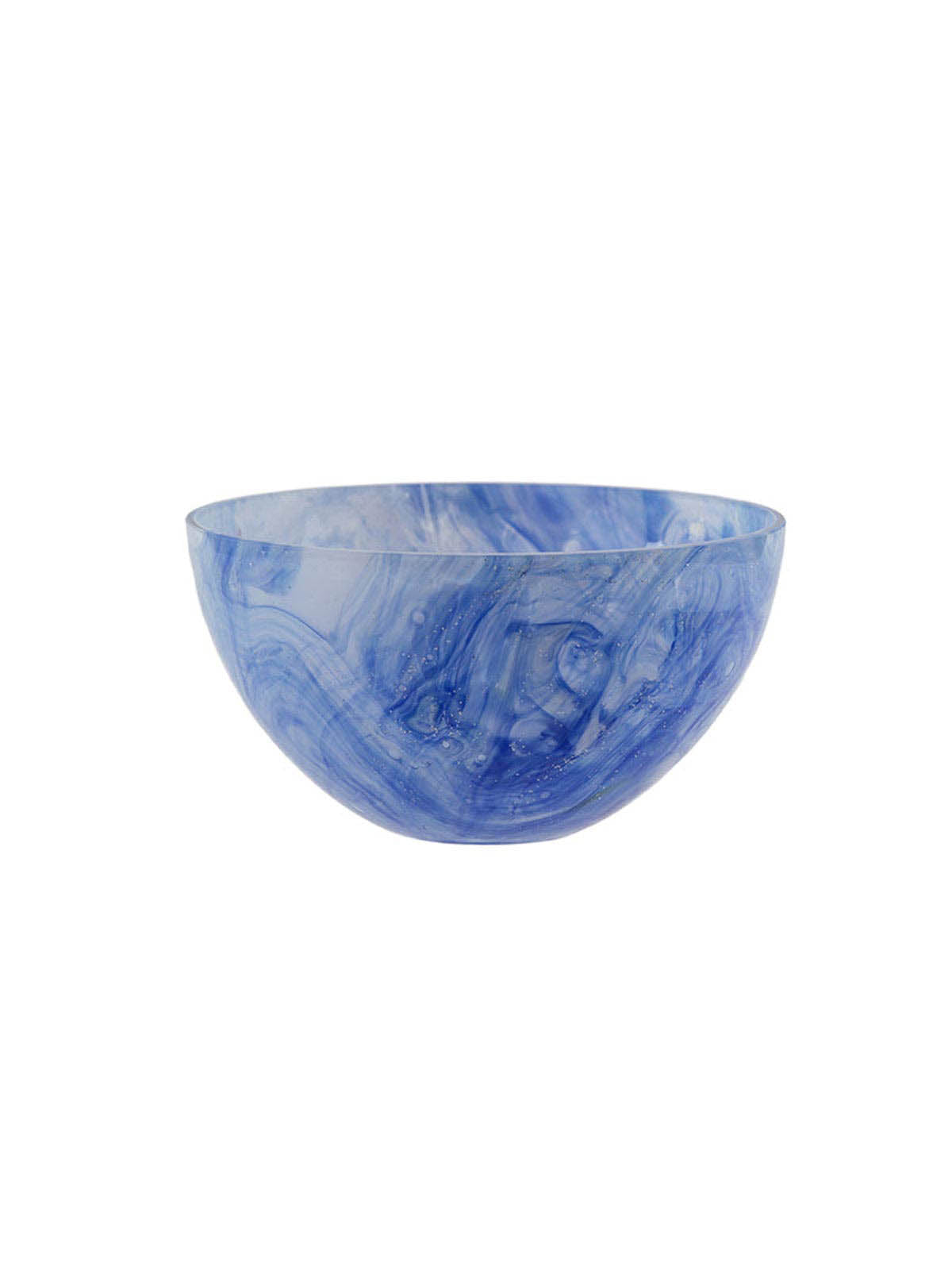Skål i blåt glas H11xD20cm